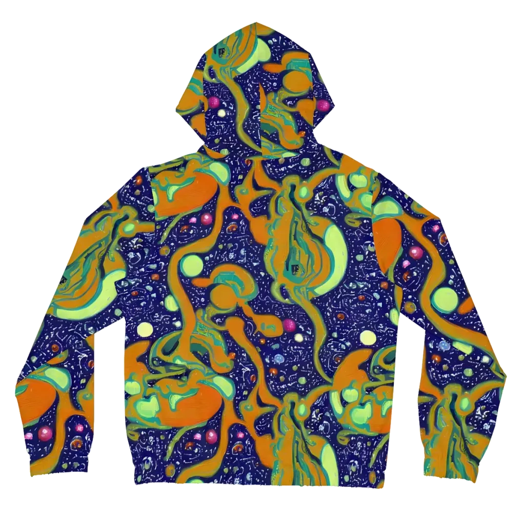Orbiting Citrus on Women's Full-Zip Hoodie — Back