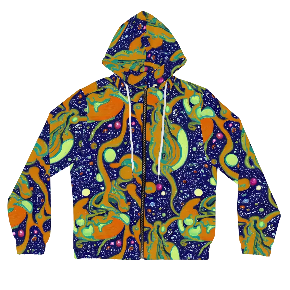 Orbiting Citrus on Women's Full-Zip Hoodie — Front