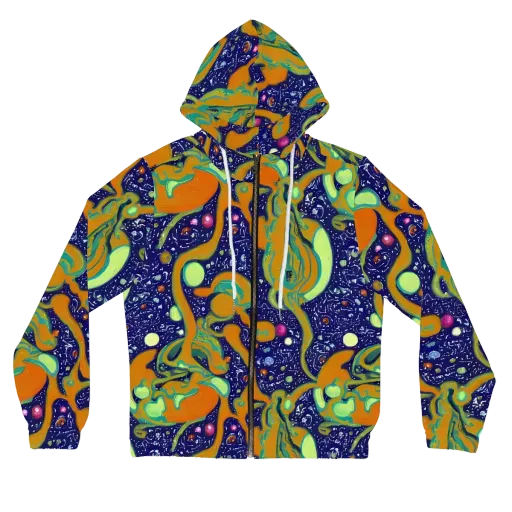 Orbiting Citrus on a Women's Full-Zip Hoodie