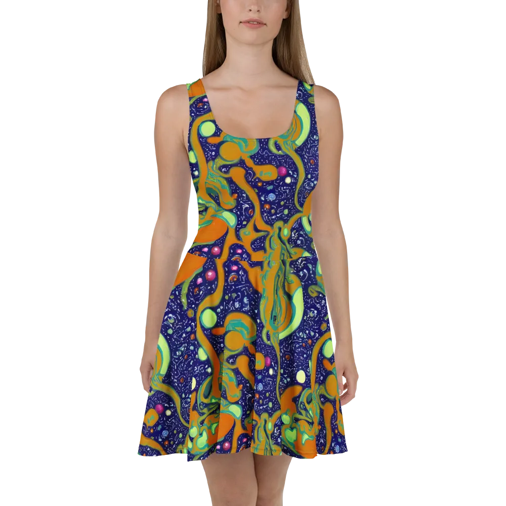 Orbiting Citrus on Skater Dress — Front