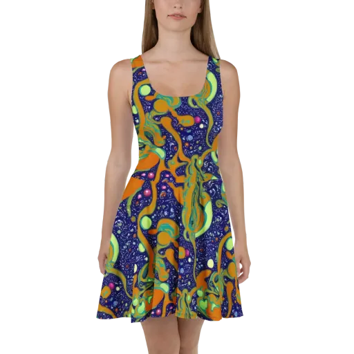 Orbiting Citrus on a Skater Dress
