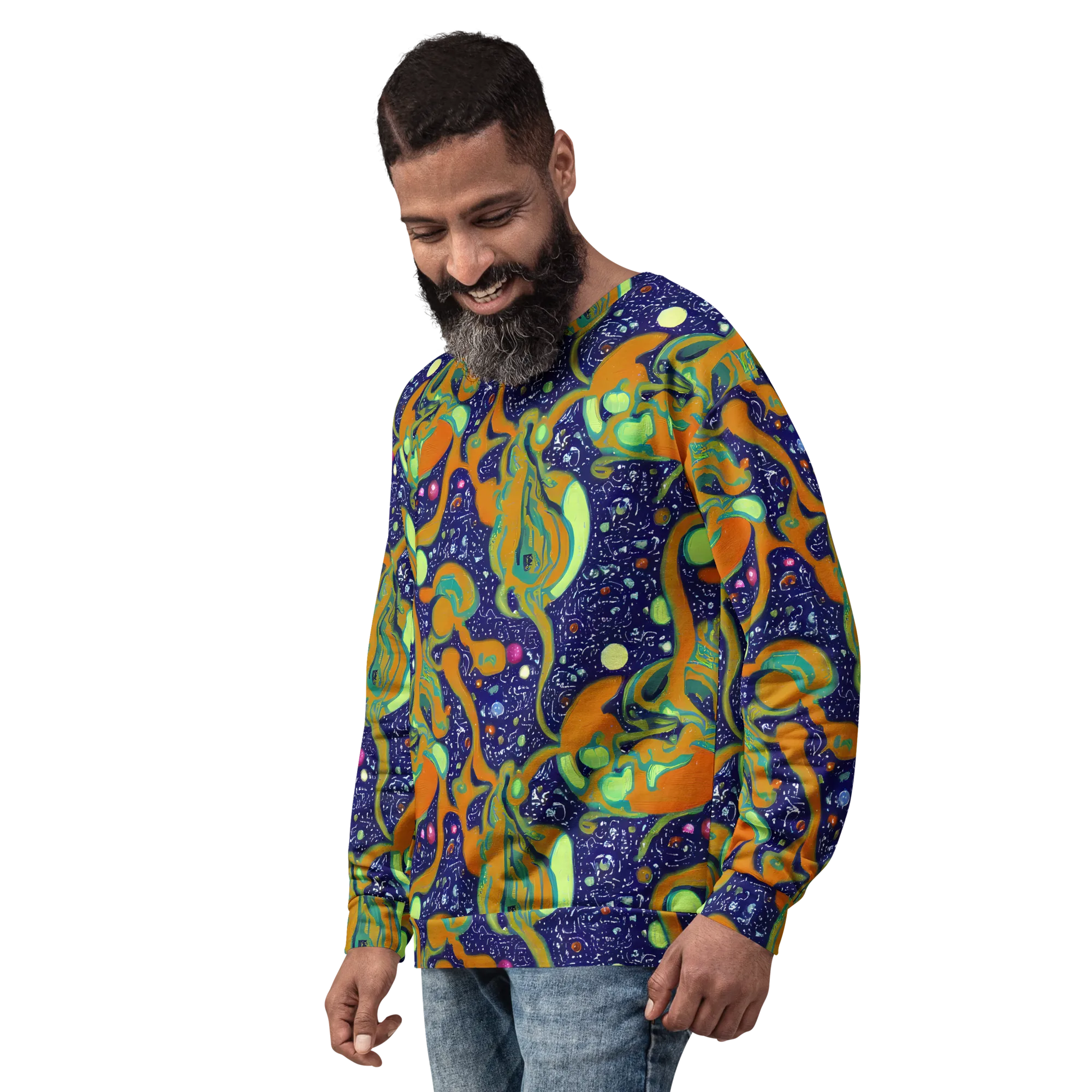 Orbiting Citrus on Sweatshirt — Left Front