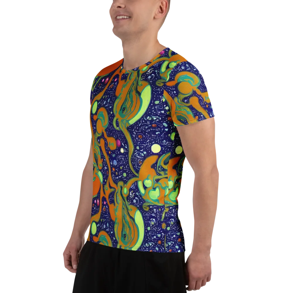 Orbiting Citrus on Men's Athletic T-Shirt — Left