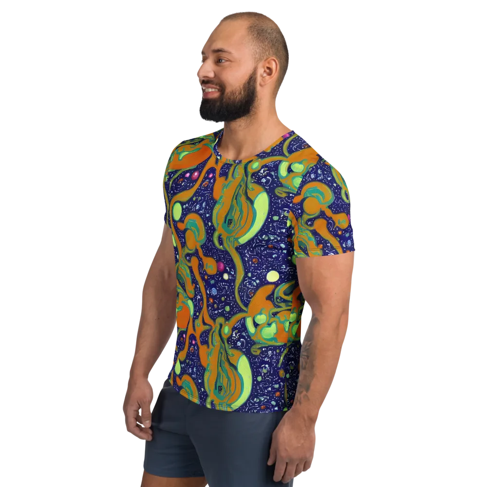 Orbiting Citrus on Men's Athletic T-Shirt — Left