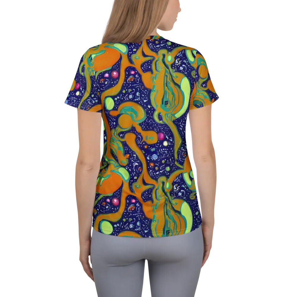 Orbiting Citrus on Women's Athletic T-Shirt — Back