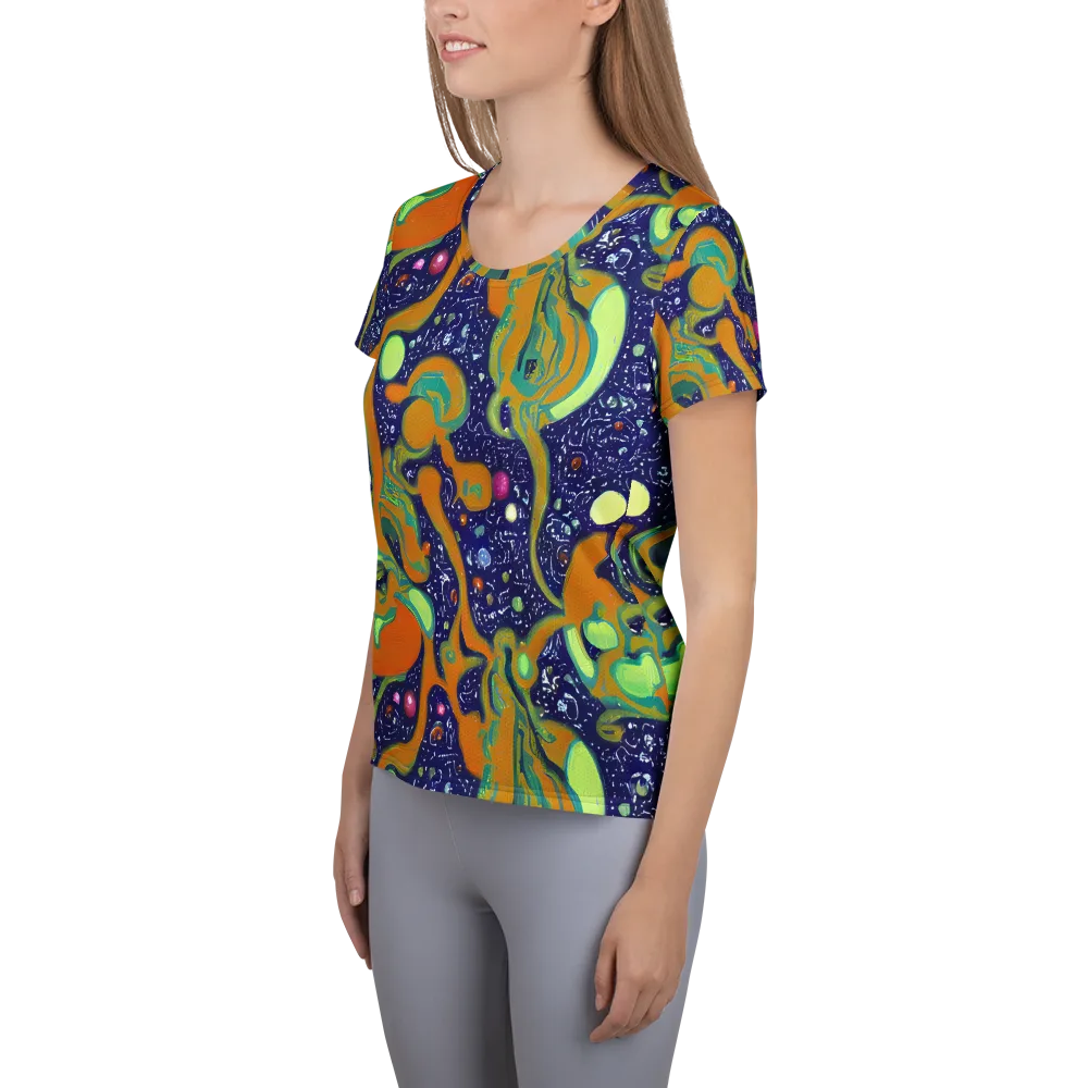 Orbiting Citrus on Women's Athletic T-Shirt — Left