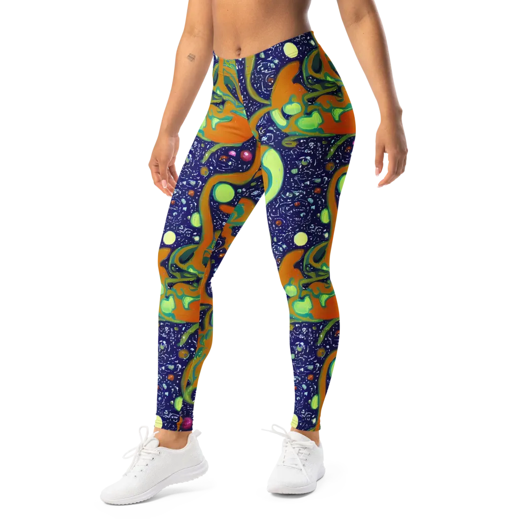 Orbiting Citrus on Leggings — Left Front