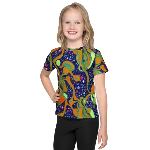 Orbiting Citrus on a Kids Crew Neck T-Shirt