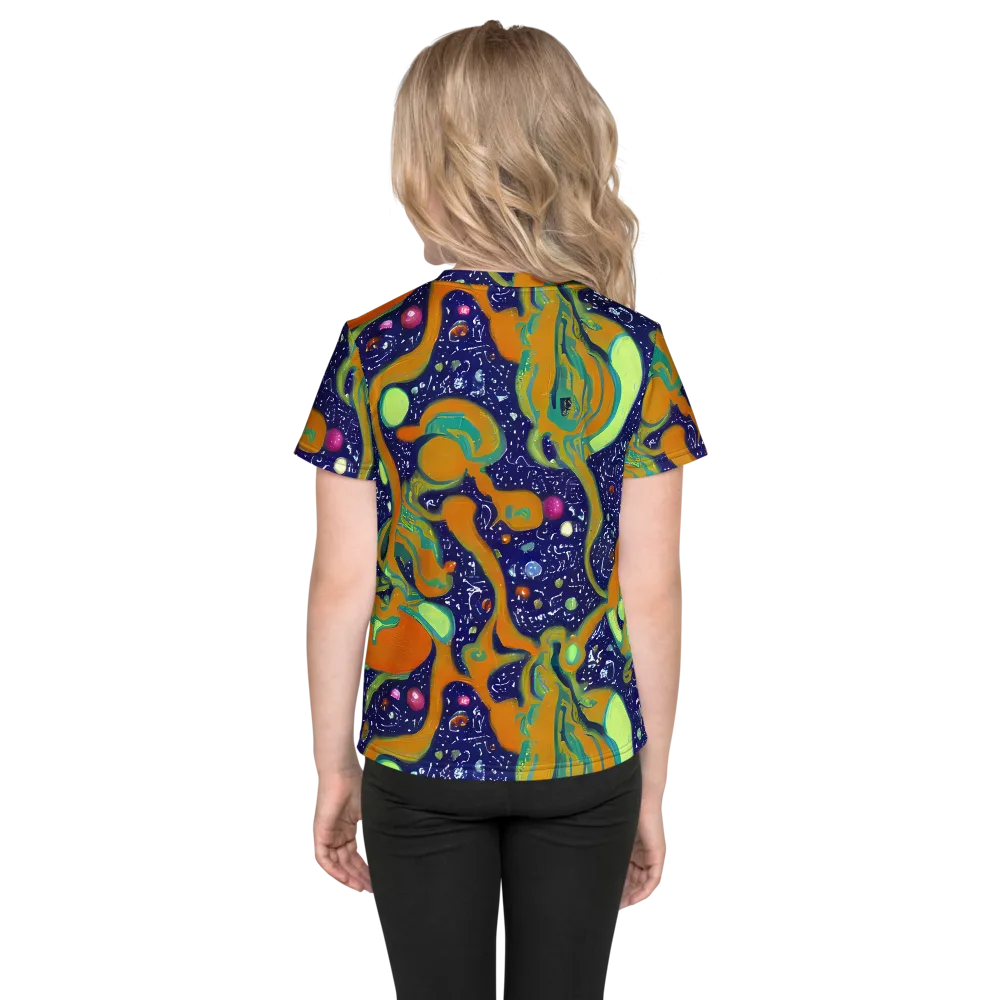 Orbiting Citrus on Kids Crew Neck T-Shirt — Back