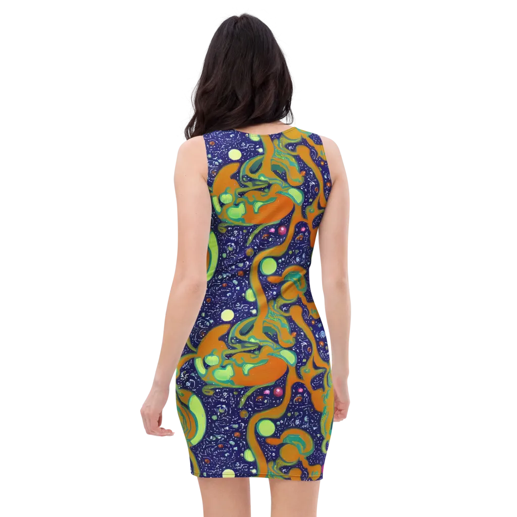 Orbiting Citrus on Bodycon Dress — Back