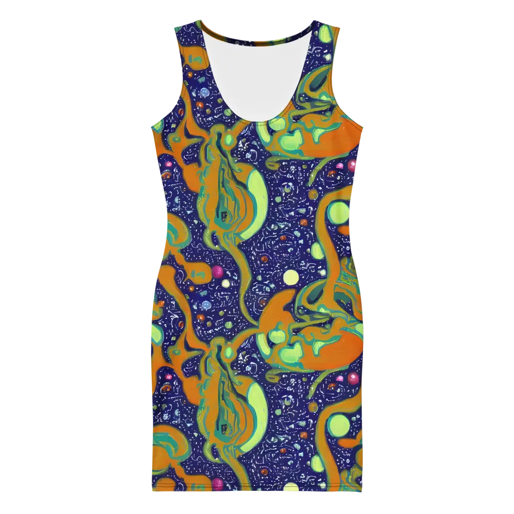 Orbiting Citrus on Bodycon Dress — Front