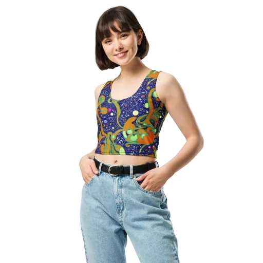 Orbiting Citrus on a Crop Top