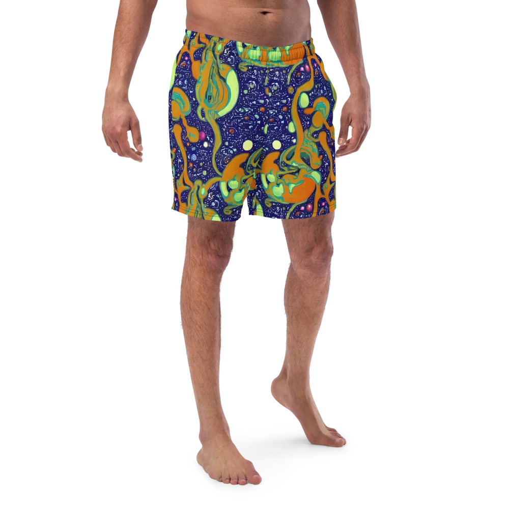 Orbiting Citrus on Swim Trunks — Front