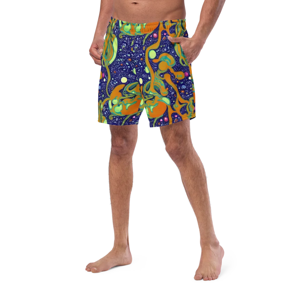 Orbiting Citrus on Swim Trunks — Left Front