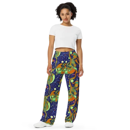 Orbiting Citrus on a Wide-Leg Pants