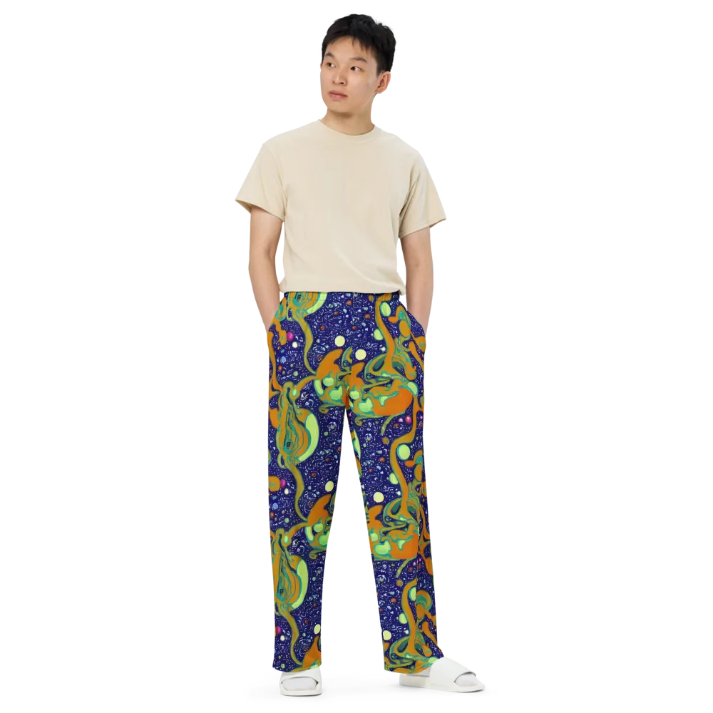 Orbiting Citrus on Wide-Leg Pants — Front