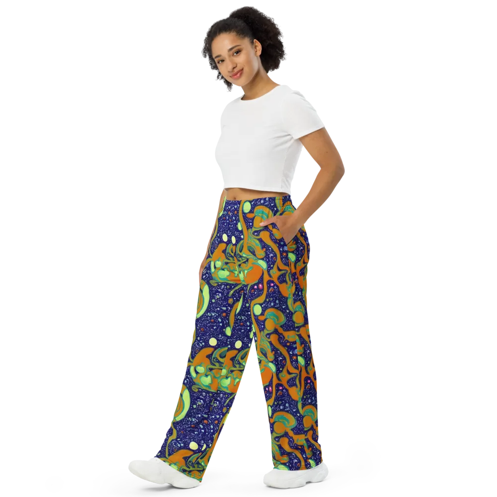 Orbiting Citrus on Wide-Leg Pants — Left Front