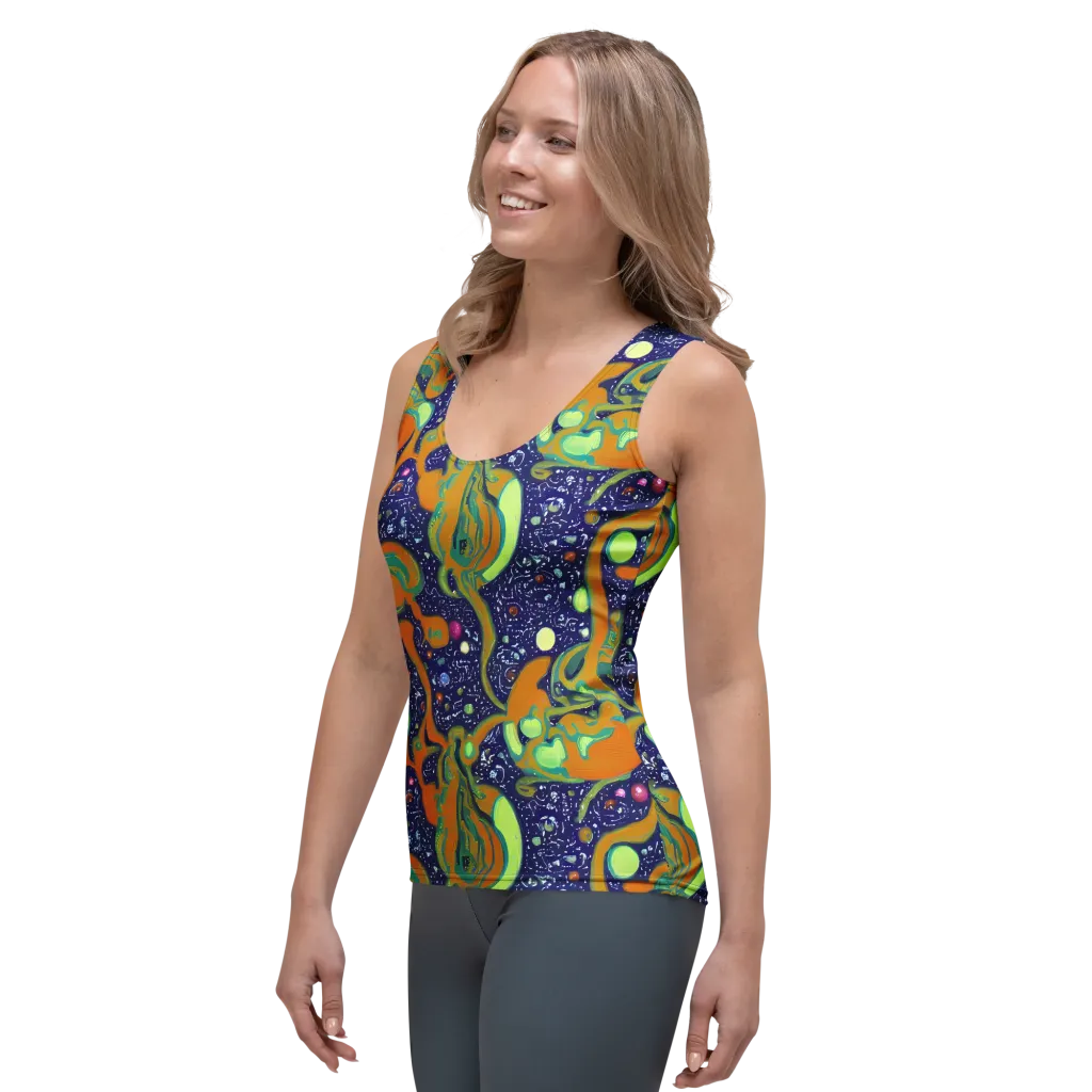 Orbiting Citrus on Women's Tank Top — Left Front
