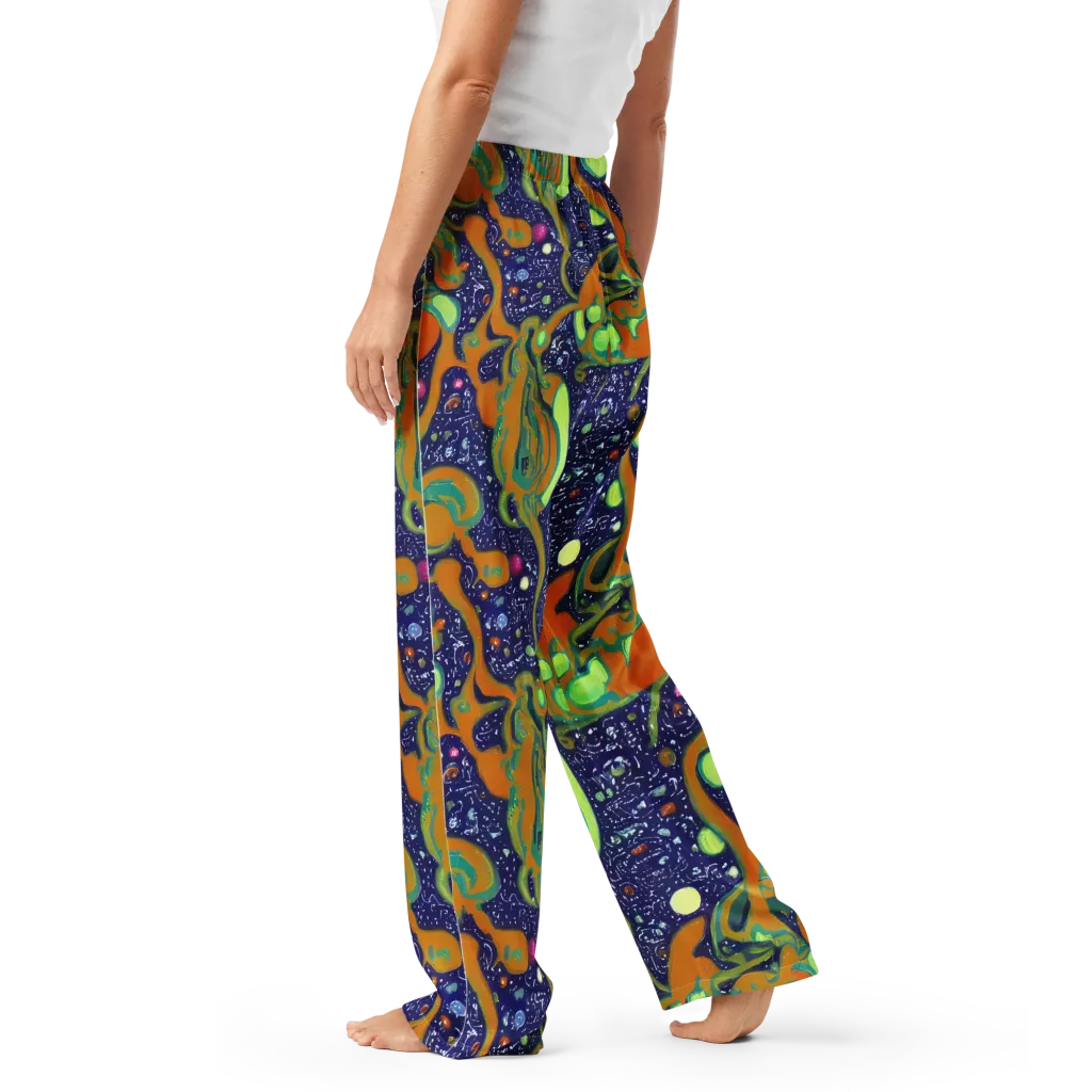 Orbiting Citrus on Women's Pajama Pants — Left