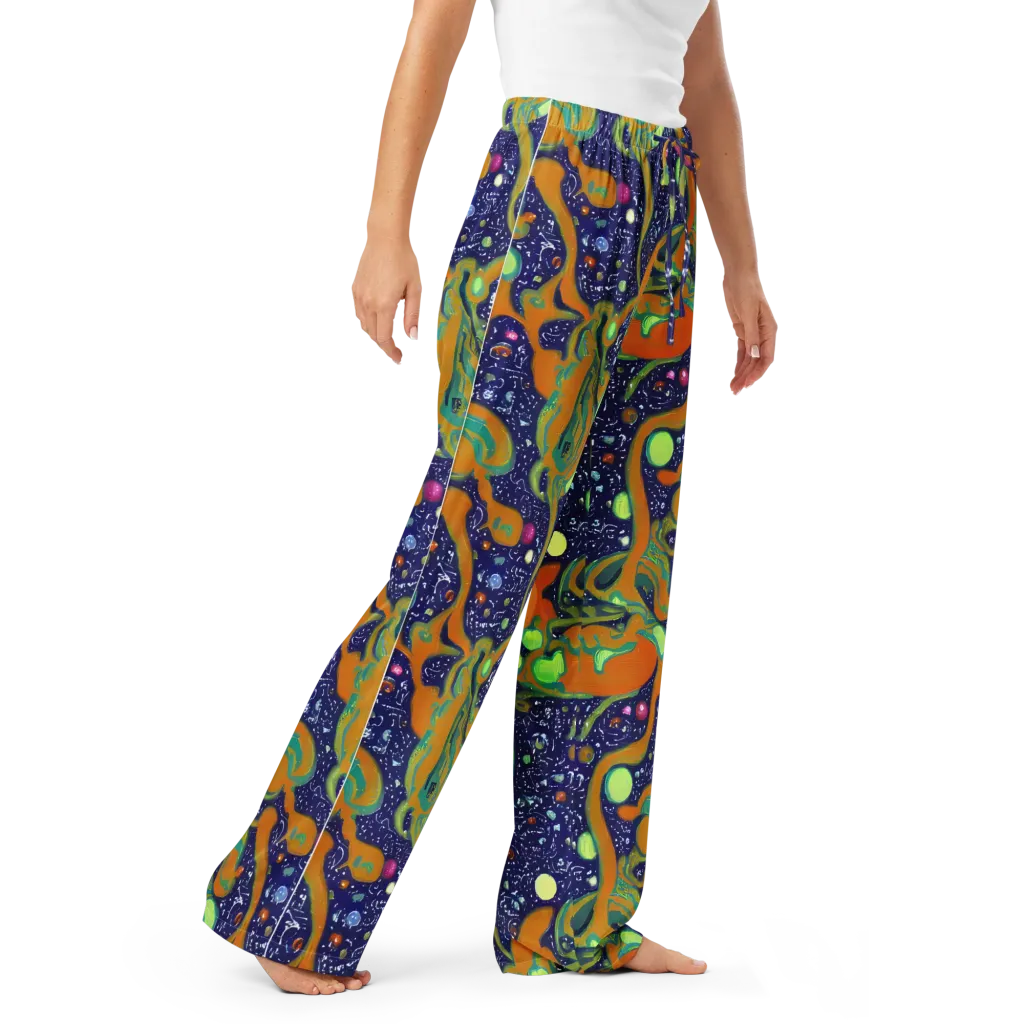 Orbiting Citrus on Women's Pajama Pants — Right Front