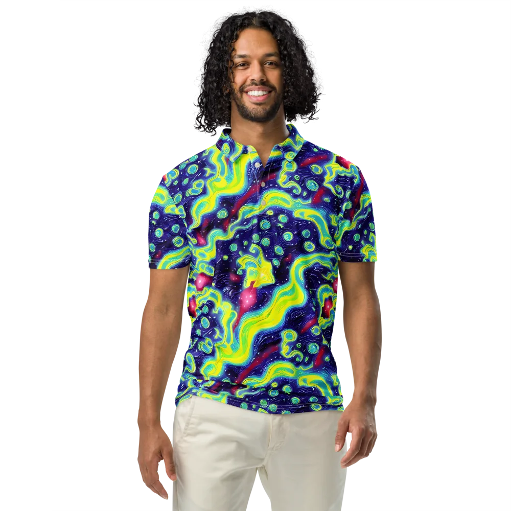Acid Moonlight on Men's Slim Fit Polo Shirt — Front