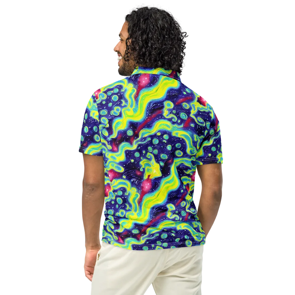 Acid Moonlight on Men's Slim Fit Polo Shirt — Back