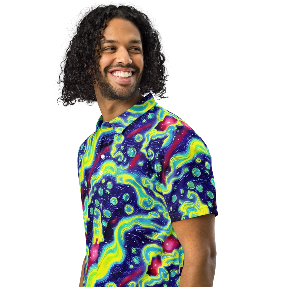 Acid Moonlight on Men's Slim Fit Polo Shirt — Left Front