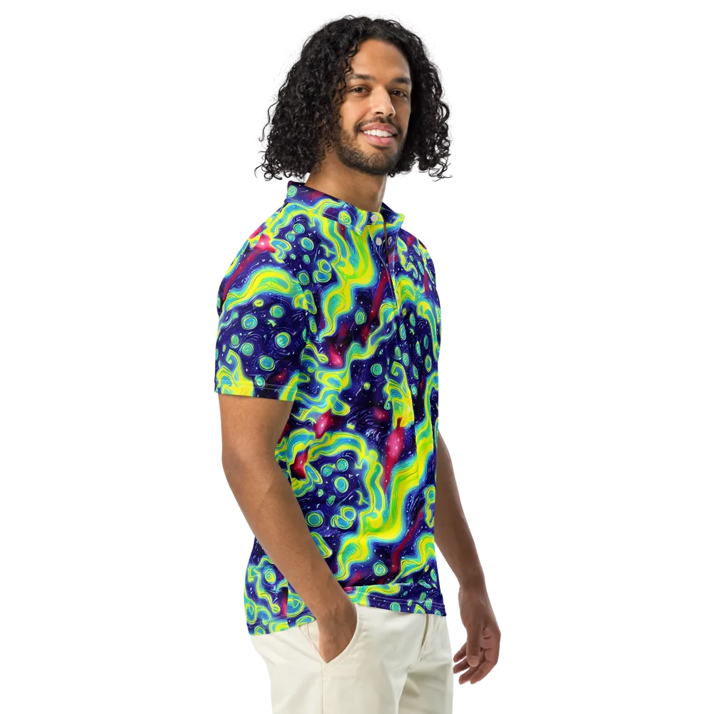 Acid Moonlight on Men's Slim Fit Polo Shirt — Right Front