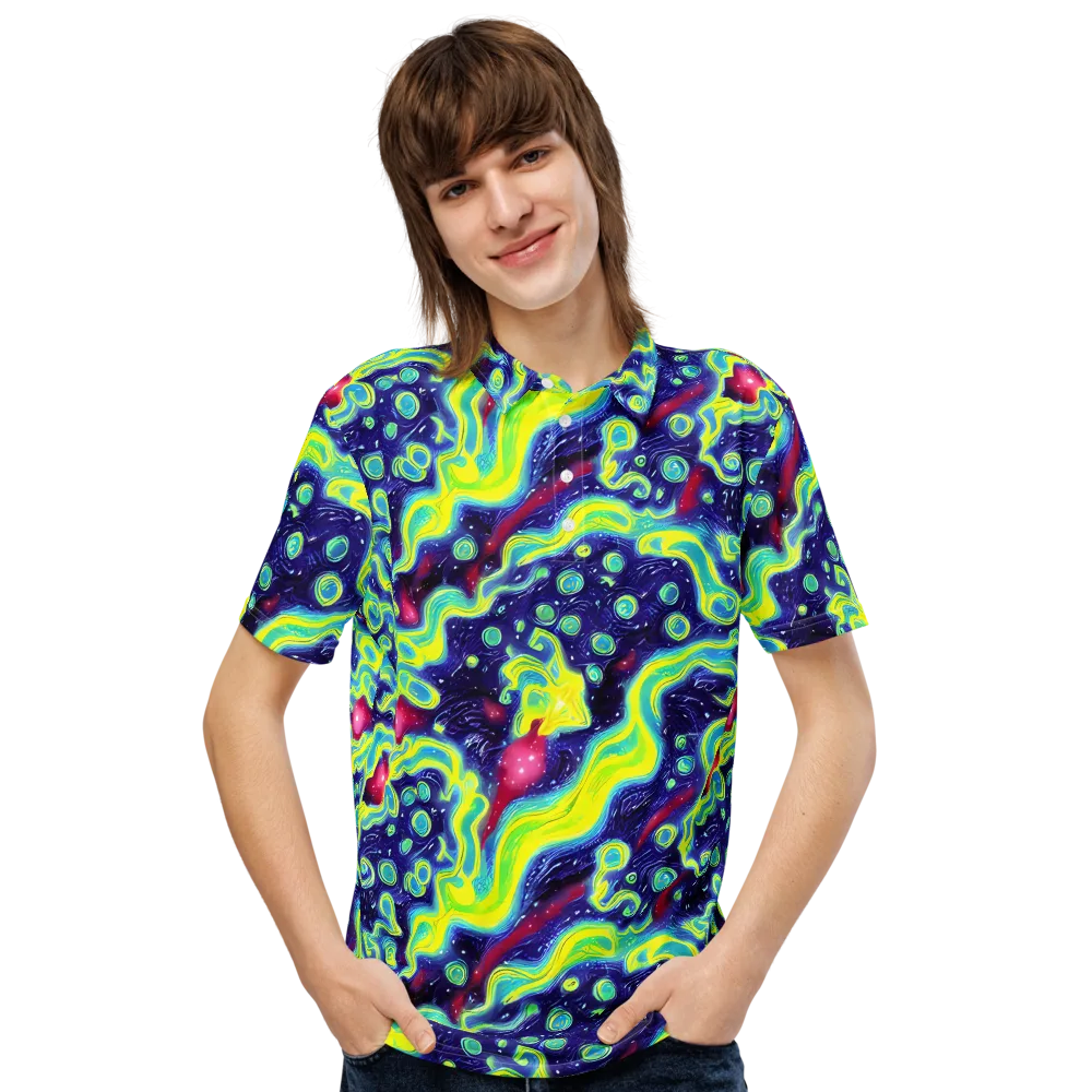 Acid Moonlight on Men's Slim Fit Polo Shirt — Front