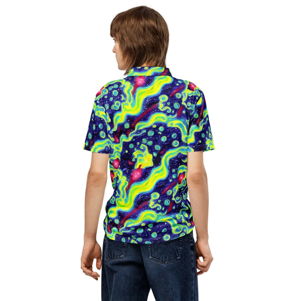 Acid Moonlight on Men's Slim Fit Polo Shirt — Back