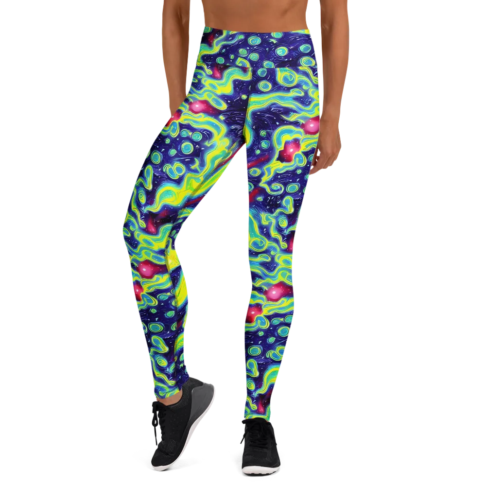 Acid Moonlight on Yoga Leggings — Front