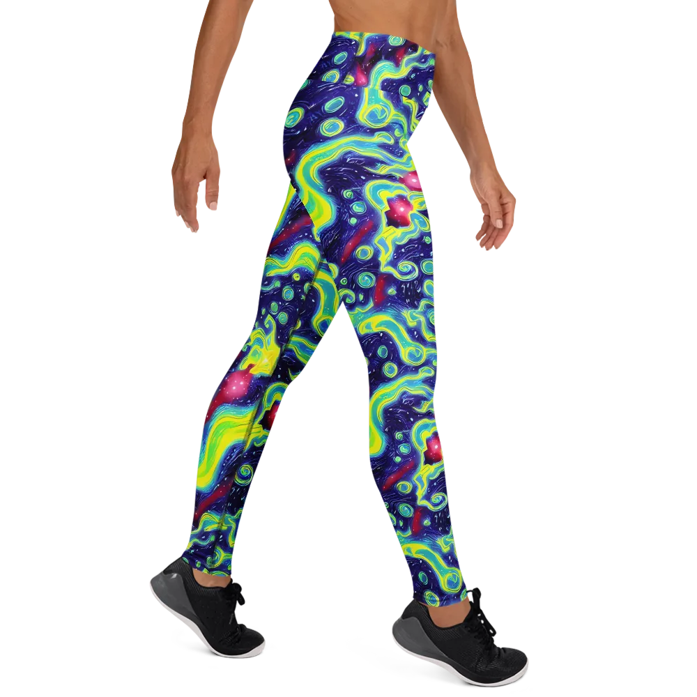 Acid Moonlight on Yoga Leggings — Right