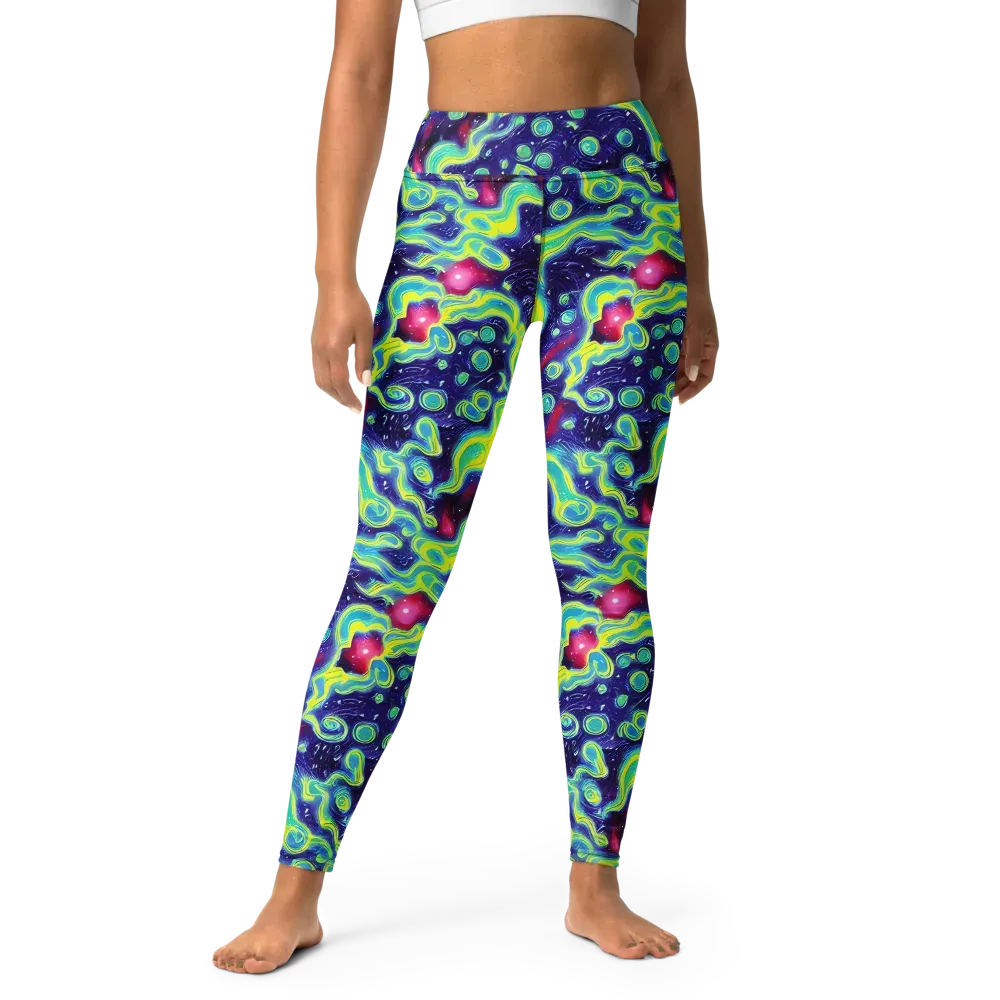Acid Moonlight on Yoga Leggings — Front
