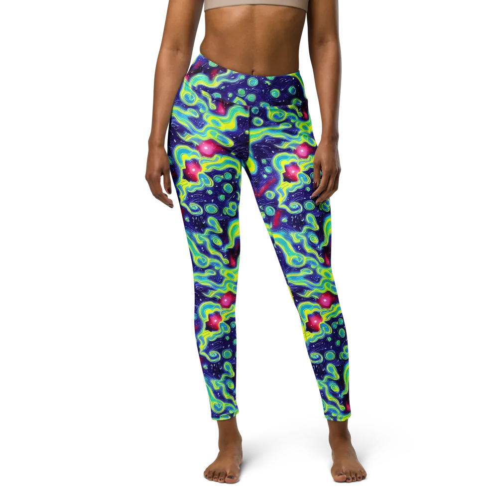 Acid Moonlight on Yoga Leggings — Front