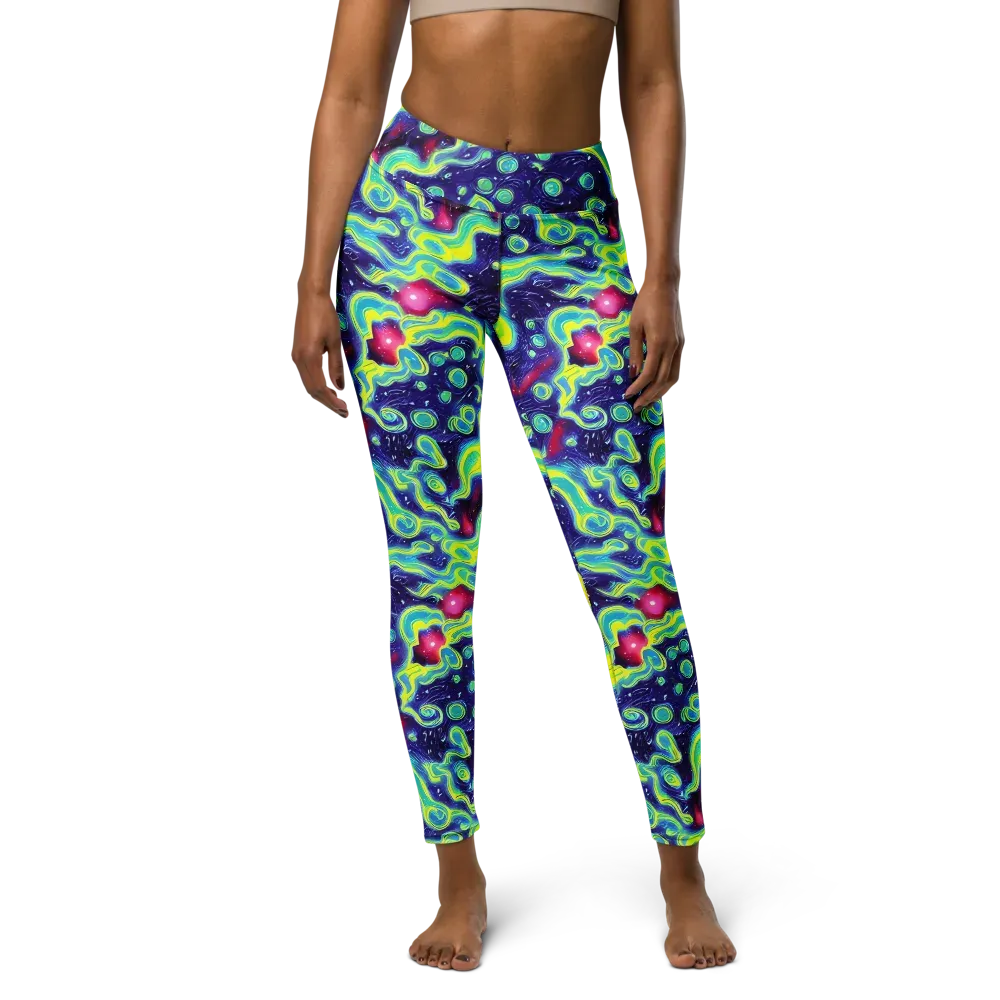 Acid Moonlight on Yoga Leggings — Front