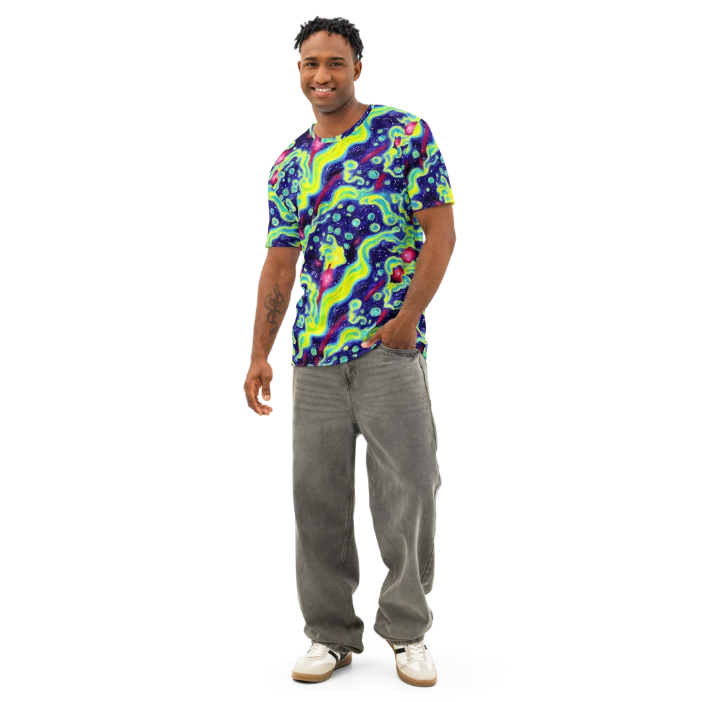 Acid Moonlight on Men's Cotton Crew Neck T-Shirt — Front