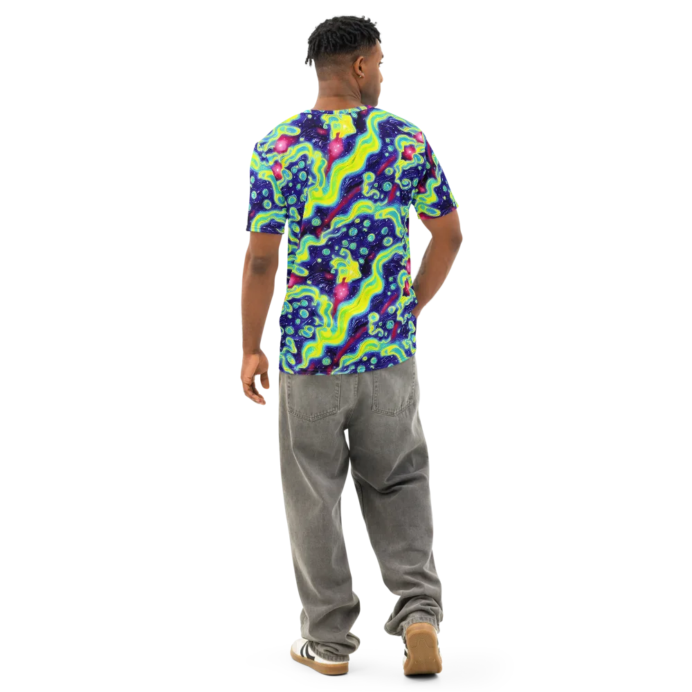 Acid Moonlight on Men's Cotton Crew Neck T-Shirt — Back