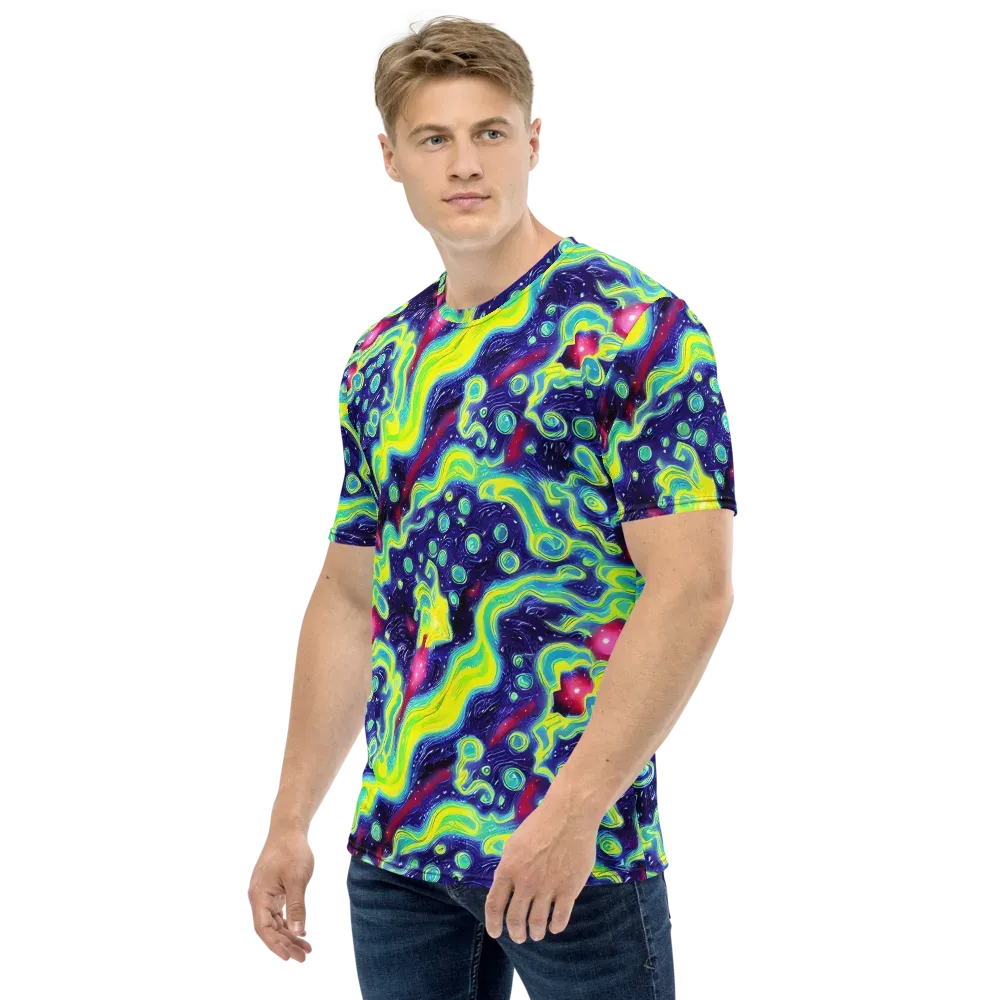 Acid Moonlight on Men's Crew Neck T-Shirt — Left