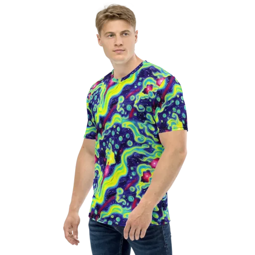 Acid Moonlight on a Men's Crew Neck T-Shirt