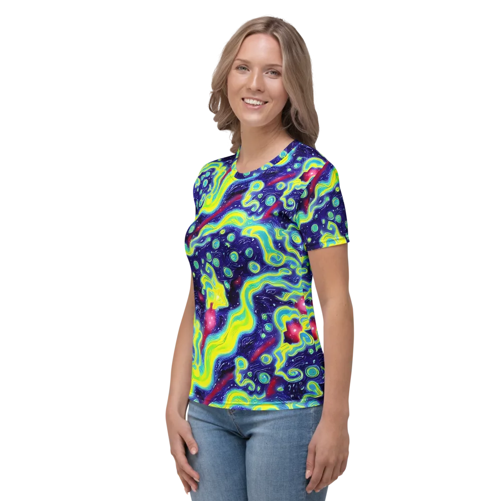 Acid Moonlight on Women's Crew Neck T-Shirt — Left