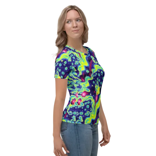 Acid Moonlight on a Women's Crew Neck T-Shirt