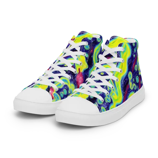 Acid Moonlight on a Women's High Top Canvas Shoes