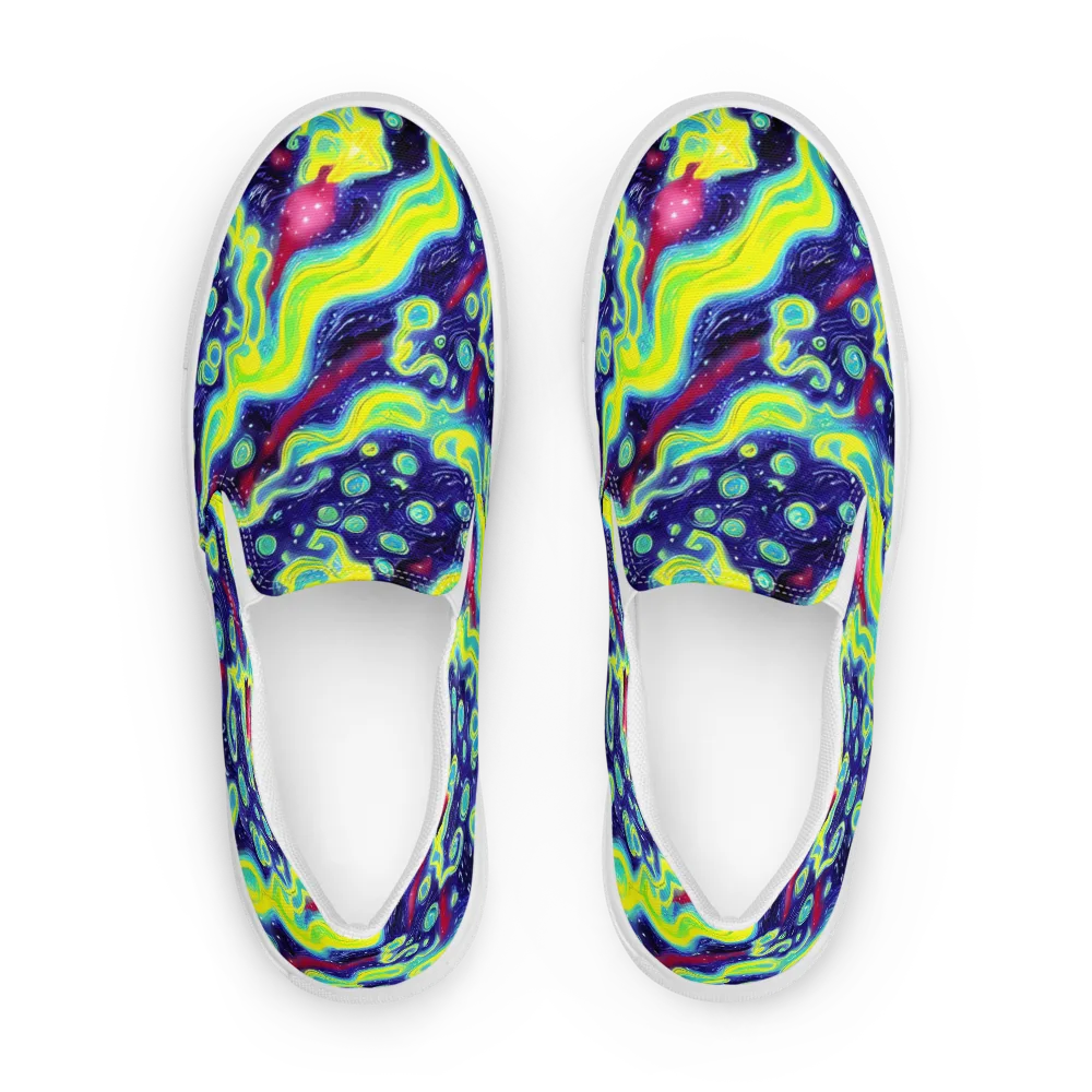 Acid Moonlight on Men's Slip-On Canvas Shoes — Front