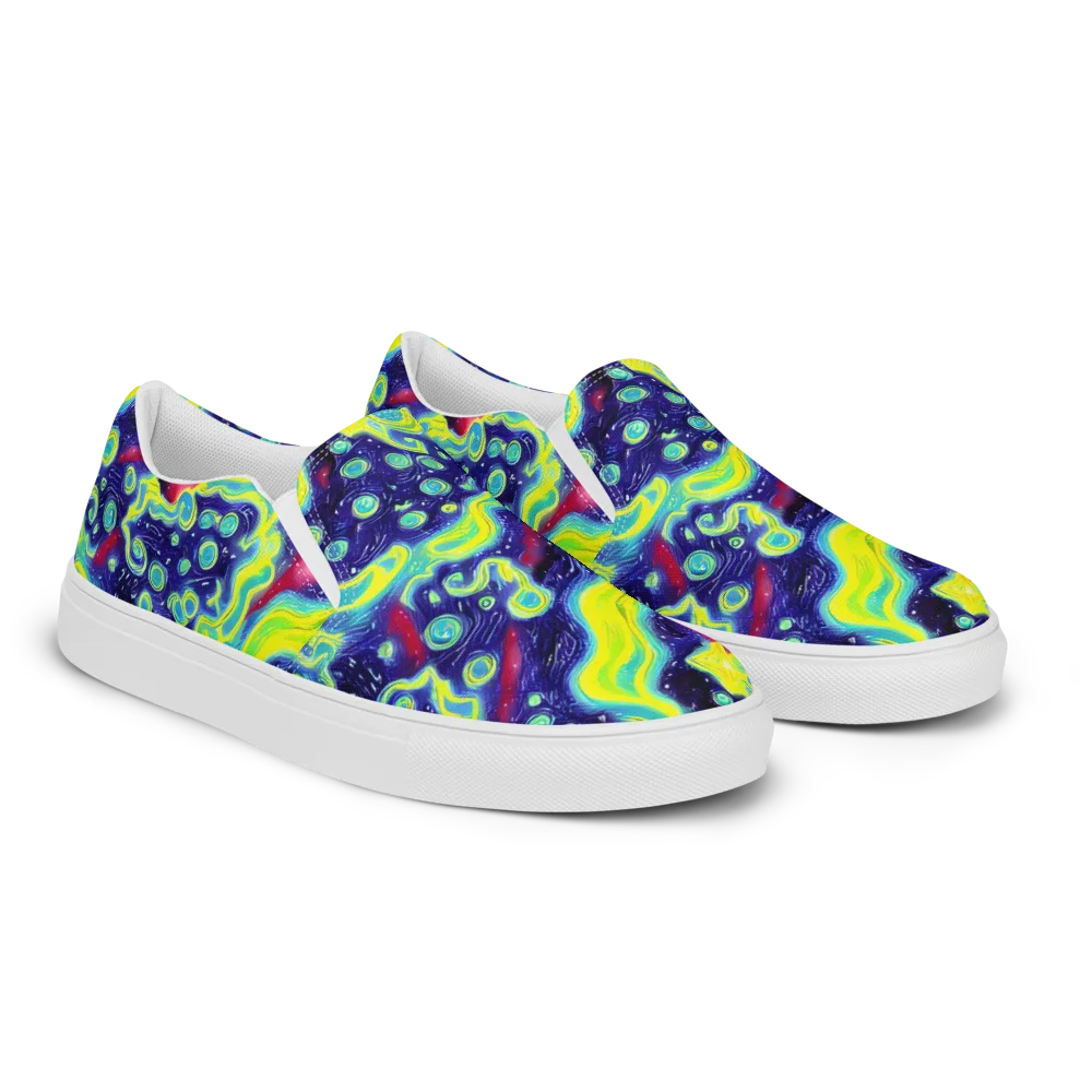 Acid Moonlight on Men's Slip-On Canvas Shoes — Right Front