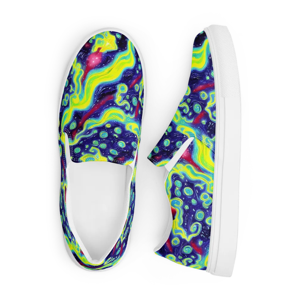 Acid Moonlight on Men's Slip-On Canvas Shoes — Front