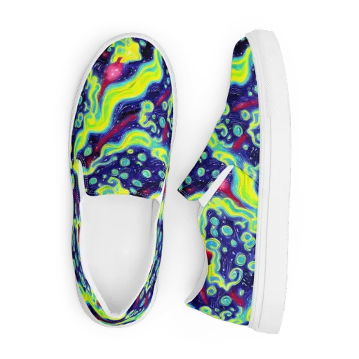 Acid Moonlight on a Men's Slip-On Canvas Shoes