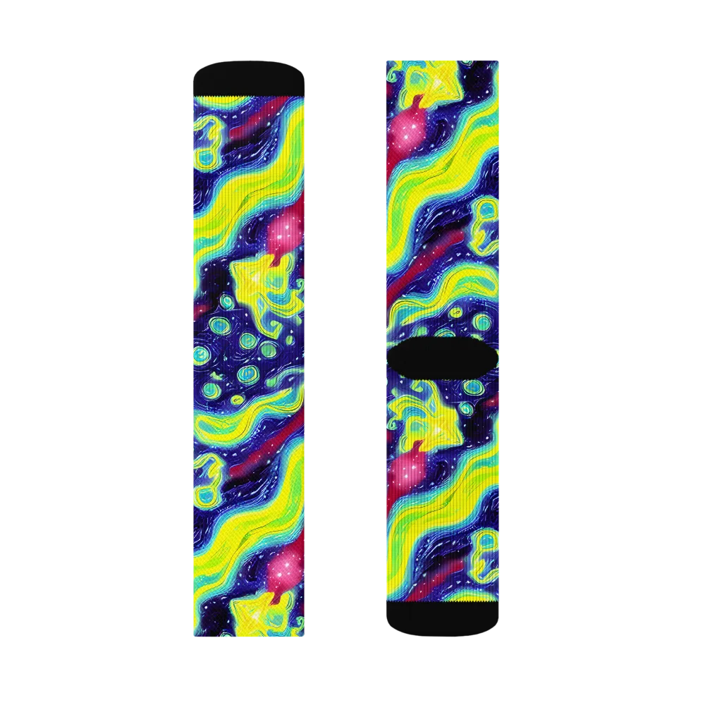 Acid Moonlight on Socks — Right Sock