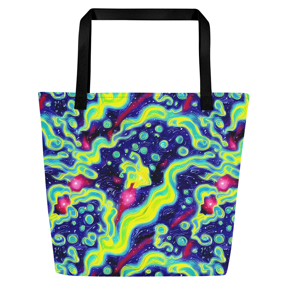 Acid Moonlight on Large Tote Bag W/ Pocket — Front
