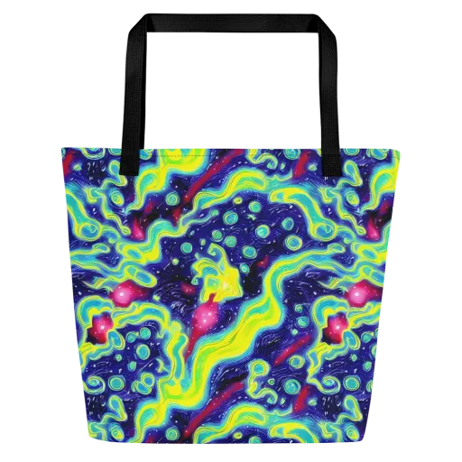 Acid Moonlight on a Large Tote Bag W/ Pocket
