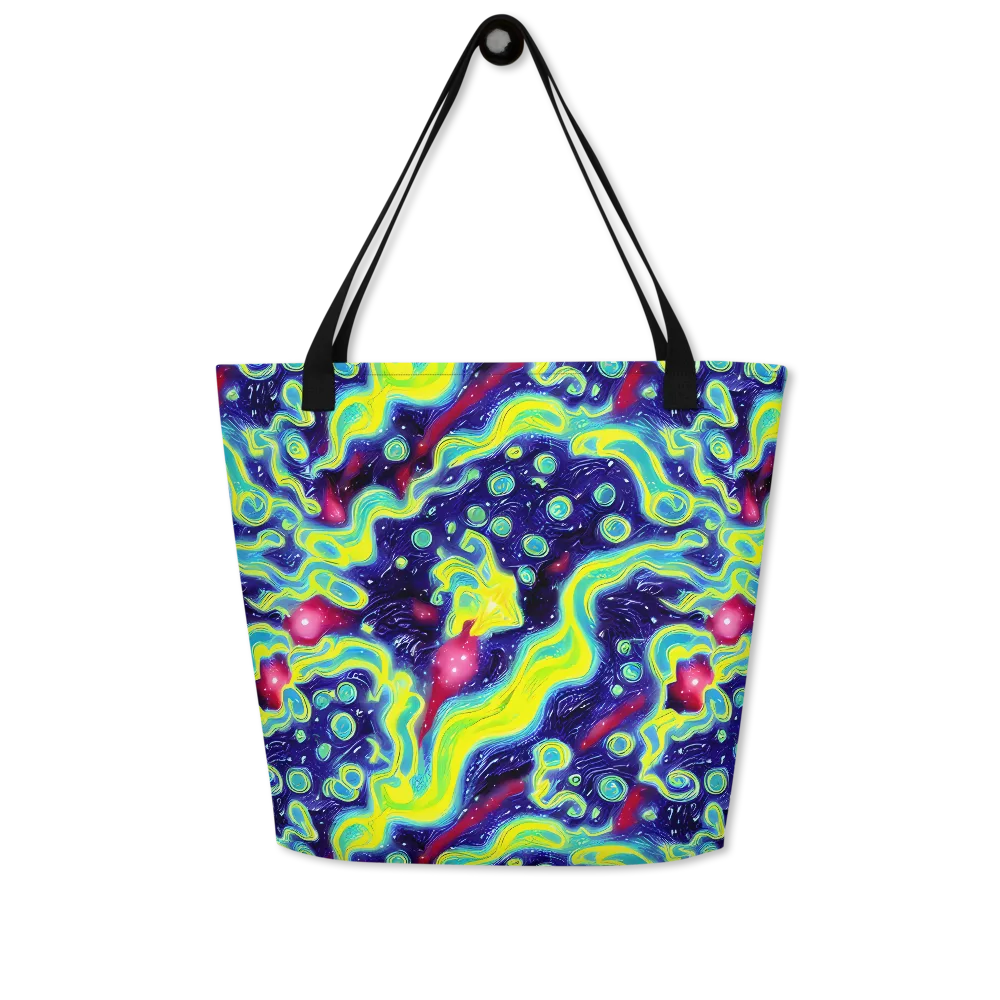 Acid Moonlight on Large Tote Bag W/ Pocket — Front